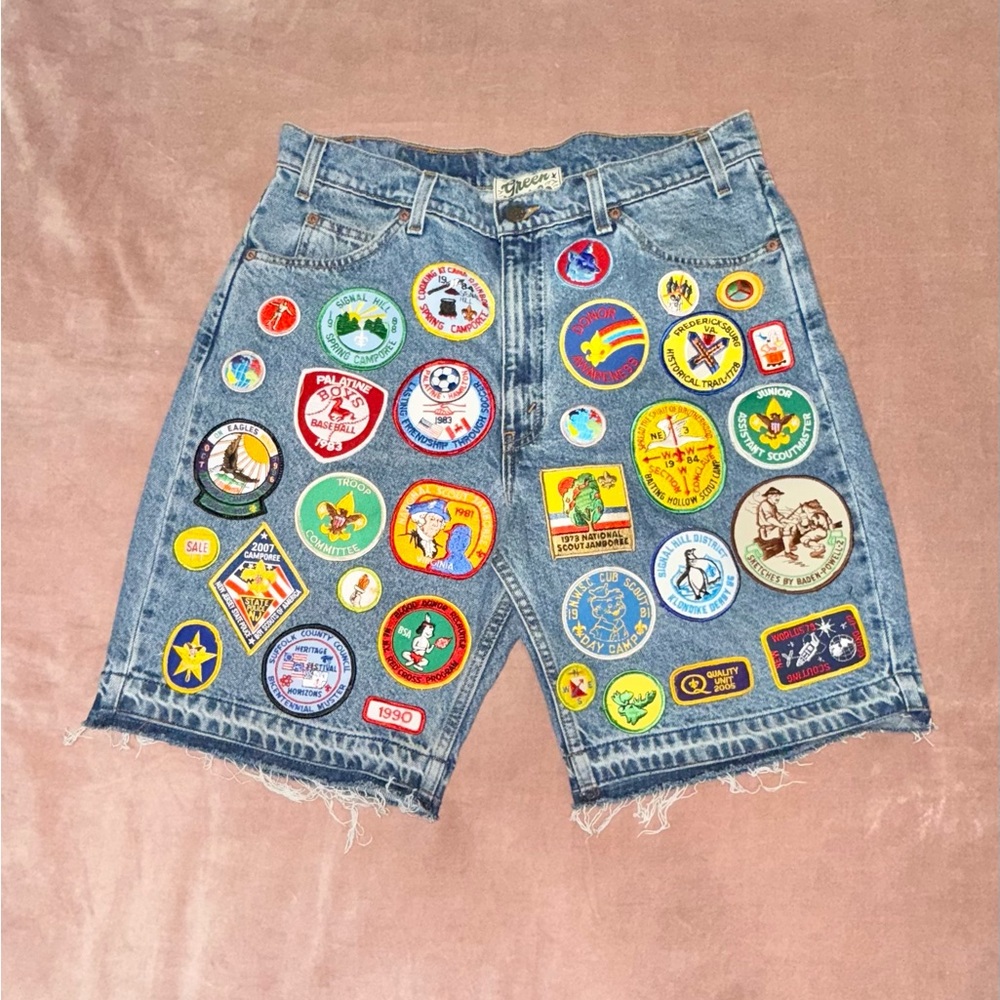 Vintage levi’s Denim Shorts with Vintage Boy-scout Patches